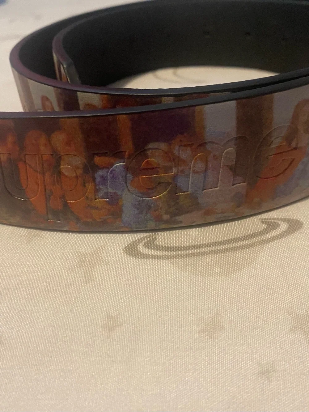 Supreme Belt last supper Colors blue,red, orange Silver buckle